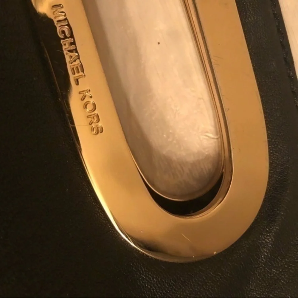 Michael kors black leather clutch bag